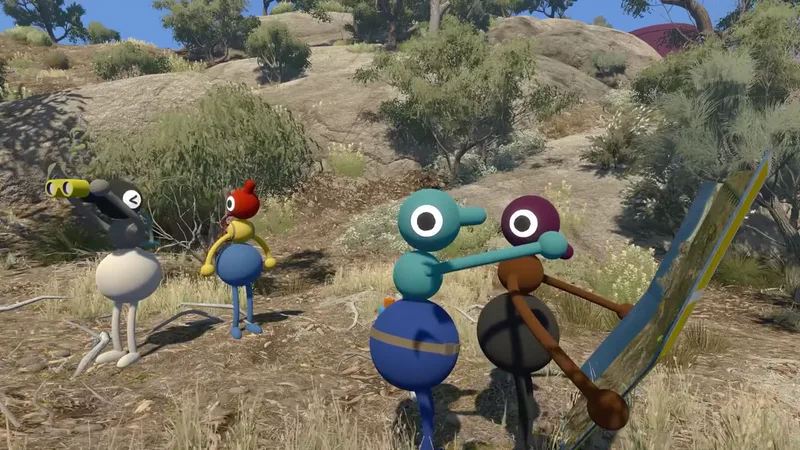 Big Walk players standing at different distances demonstrating proximity voice chat volume falloff